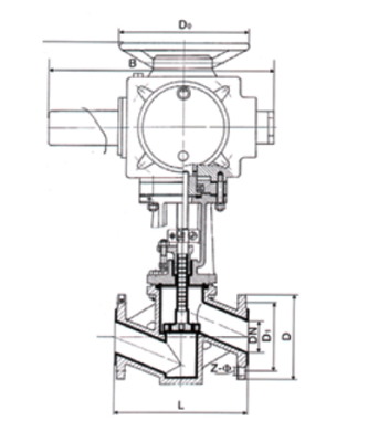 電動(dòng)襯氟截止閥結(jié)構(gòu)圖