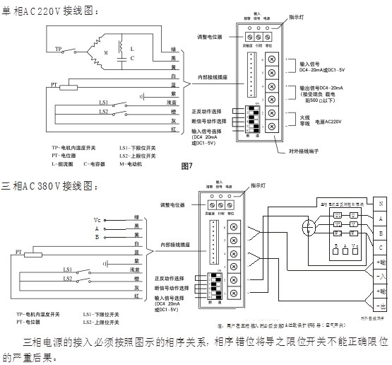 381調(diào)節(jié)型電動執(zhí)行器接線圖