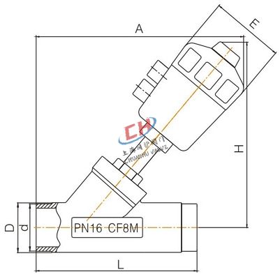 P2氣動法蘭角座閥結(jié)構(gòu)圖