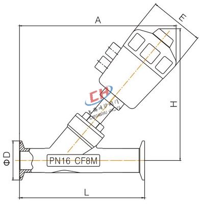 P2氣動快裝角座閥結(jié)構(gòu)圖