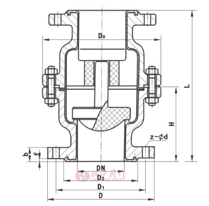 襯氟止回閥結(jié)構(gòu)圖