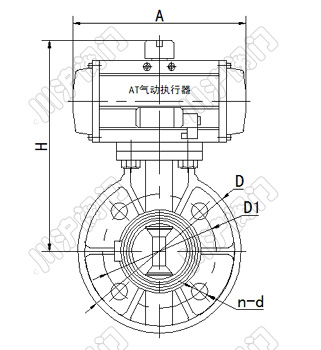 氣動(dòng)塑料蝶閥結(jié)構(gòu)圖