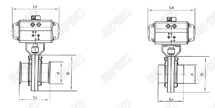 氣動衛(wèi)生級蝶閥結(jié)構(gòu)圖