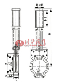 PZ673X-6、PZ673X-10_氣動(dòng)漿液閥結(jié)構(gòu)圖