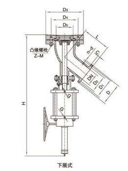 氣動下展式放料閥結(jié)構(gòu)圖