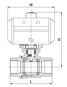 氣動(dòng)內(nèi)螺紋球閥結(jié)構(gòu)圖