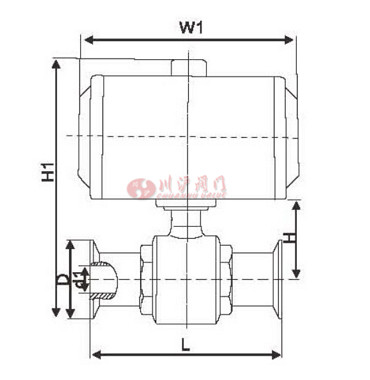 氣動(dòng)衛(wèi)生級(jí)球閥結(jié)構(gòu)圖
