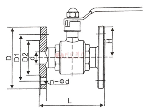 衛(wèi)生級(jí)法蘭球閥結(jié)構(gòu)圖
