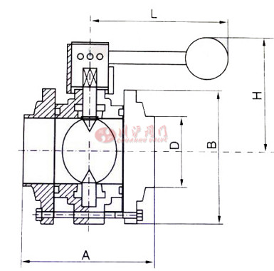 衛(wèi)生級三片式焊接蝶閥結(jié)構(gòu)圖