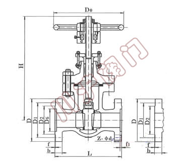 Z41H、Z41Y、Z41W _法蘭閘閥_結(jié)構(gòu)圖_上海閥門廠