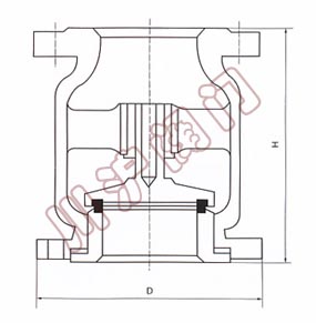 H42W、H42H_立式止回閥_結(jié)構(gòu)圖_上海閥門廠